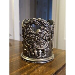 Godinger Silver Art Co Ltd Silver Toned Metal Detailed Christmas Candle Holder